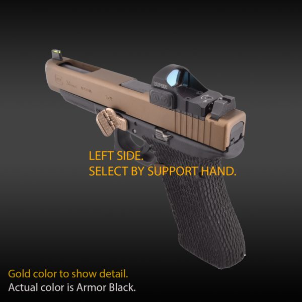 Glock with Grip Control, folding thumb rest, grip for pistols