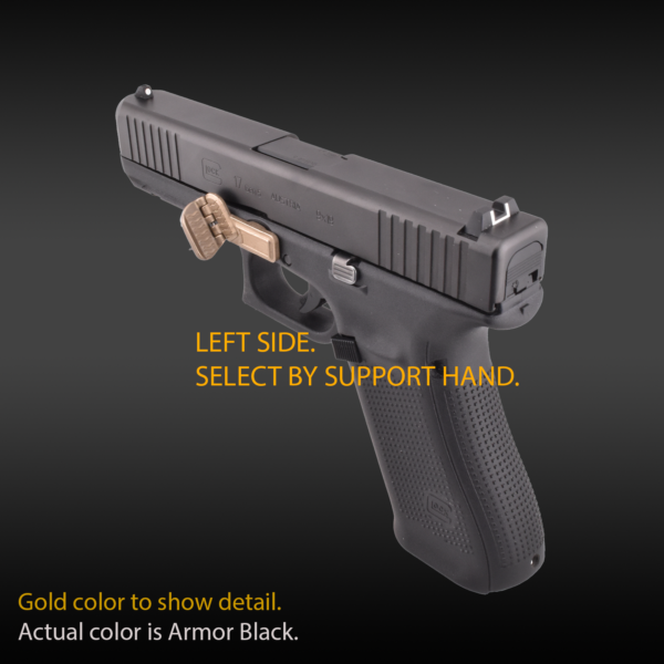 Glock with Grip Control, folding thumb rest, grip for pistols