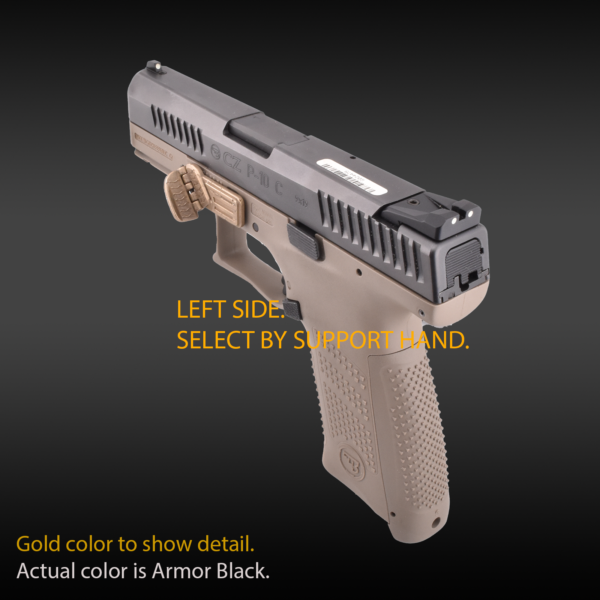 P10 with Grip Control, folding thumb rest, grip for pistols