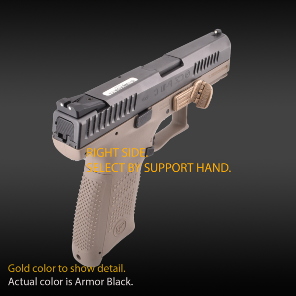 P10 with Grip Control, folding thumb rest, grip for pistols